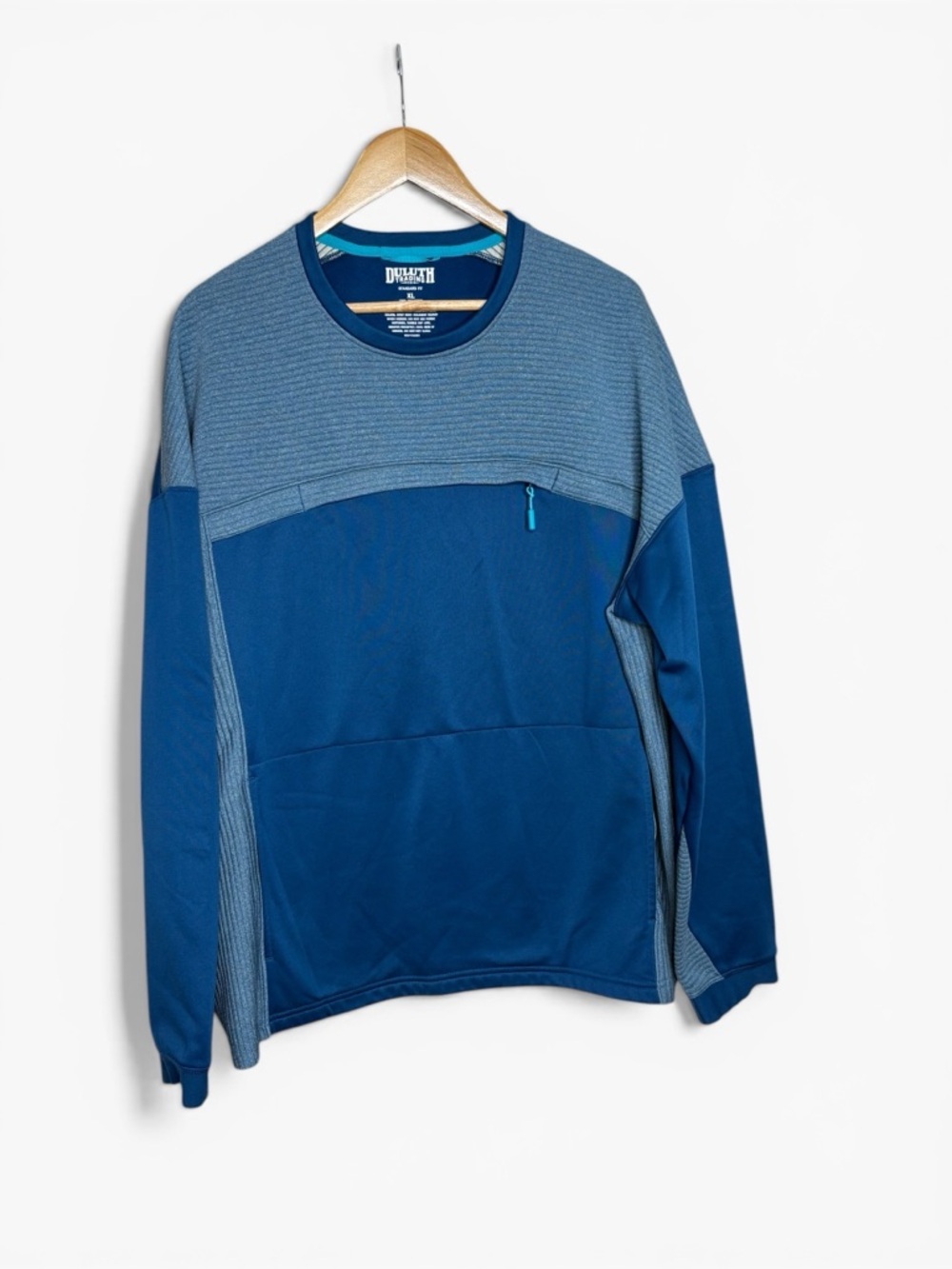 Duluth Trading Men's Boundary Layer Fleece Crew Sweatshirt in Blue Size XL
